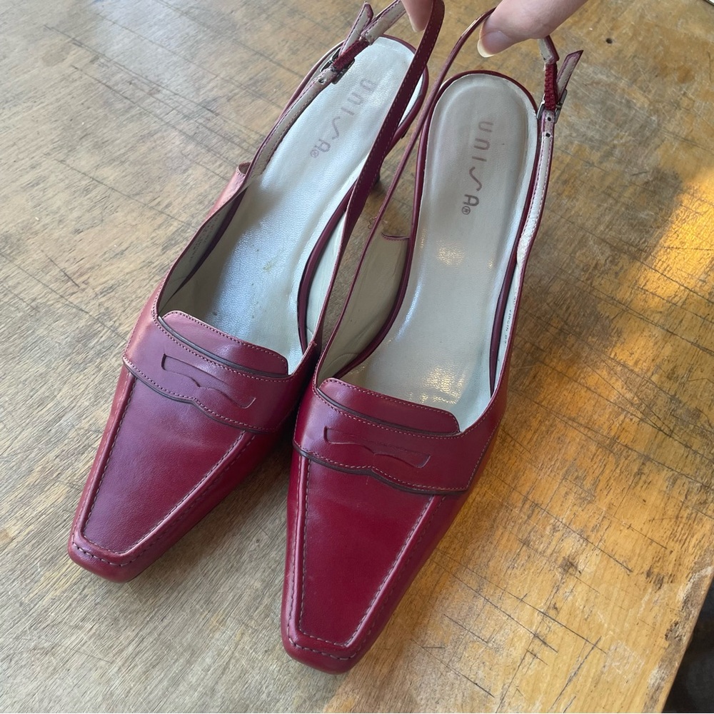 Unisa Burgundy Slingback Heels